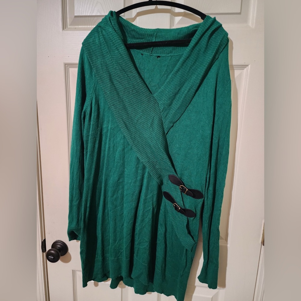 New York & Company Green Cowl Neck Sweater